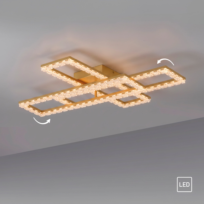 JUST LIGHT. 14733-60 - Plafonnier LED GLITRA LED/35W/230V 57,25x72,05 cm doré