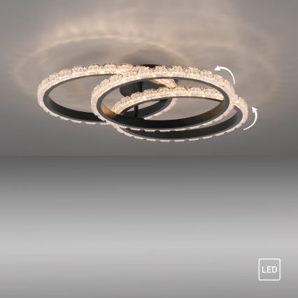 JUST LIGHT. 14734-18 - LED-Deckenleuchte GLITRA LED/37W/230V Ø 50 cm schwarz