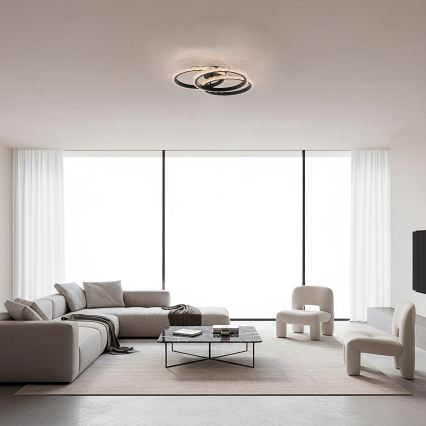 JUST LIGHT. 14734-18 - Plafoniera LED GLITRA LED/37W/230V Ø 50 cm nera