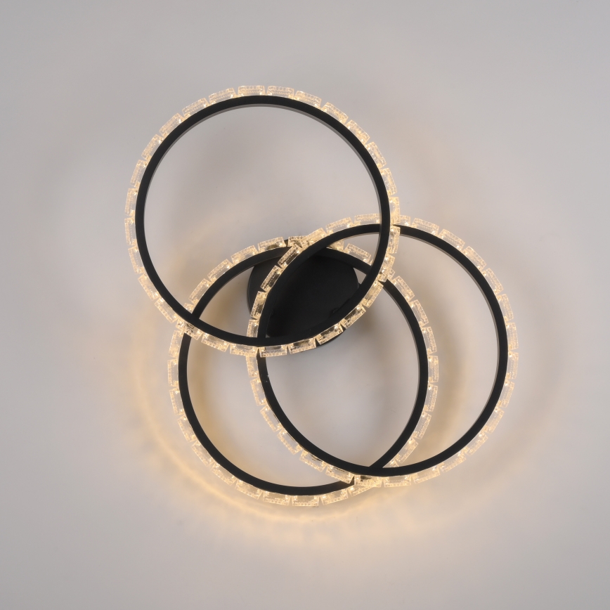 JUST LIGHT. 14734-18 - Plafonnier LED GLITRA LED/37W/230V Ø 50 cm noir