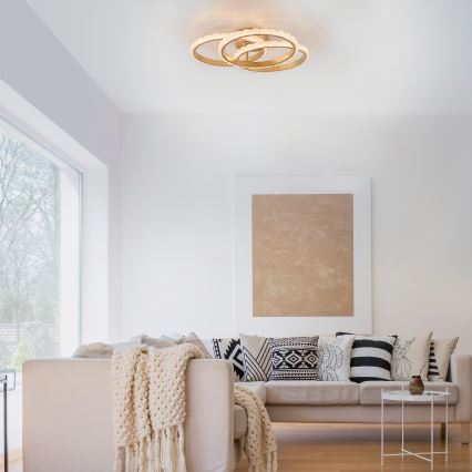 JUST LIGHT. 14734-60 - LED-Deckenleuchte GLITRA LED/37W/230V Ø 50 cm goldfarben