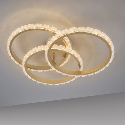 JUST LIGHT. 14734-60 - LED-Deckenleuchte GLITRA LED/37W/230V Ø 50 cm goldfarben