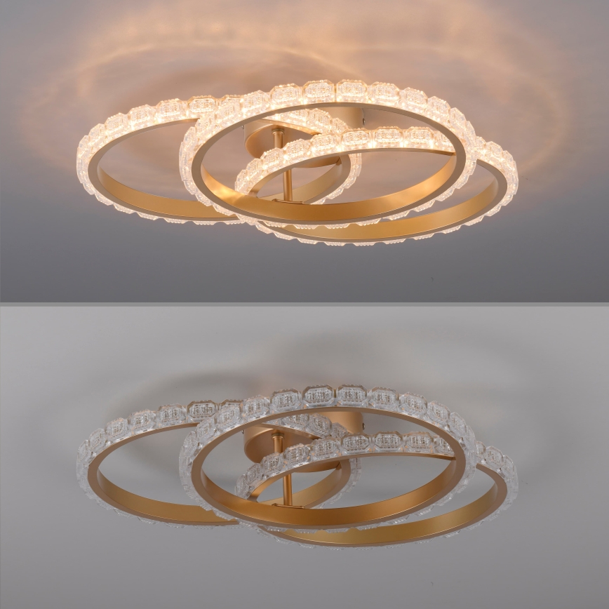 JUST LIGHT. 14734-60 - Plafonnier LED GLITRA LED/37W/230V Ø 50 cm doré
