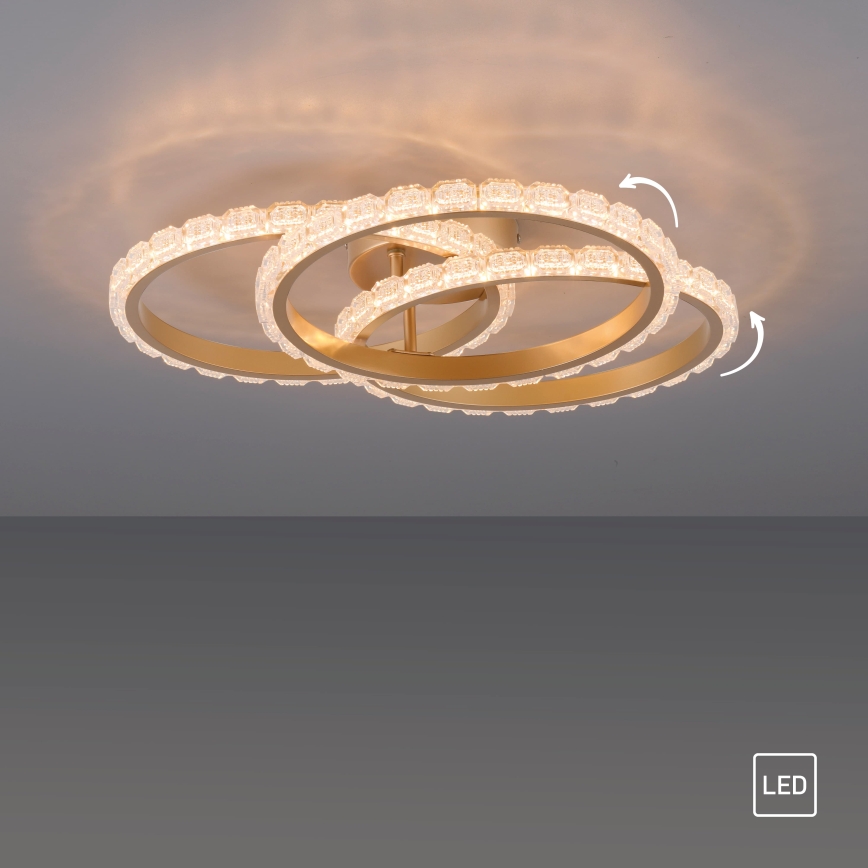 JUST LIGHT. 14734-60 - Plafonnier LED GLITRA LED/37W/230V Ø 50 cm doré