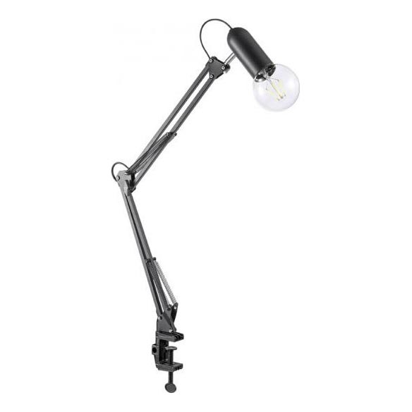 JUST LIGHT. 14773-18 - Lampe de table avec pince TURN ME 1xE27/60W/230V noir