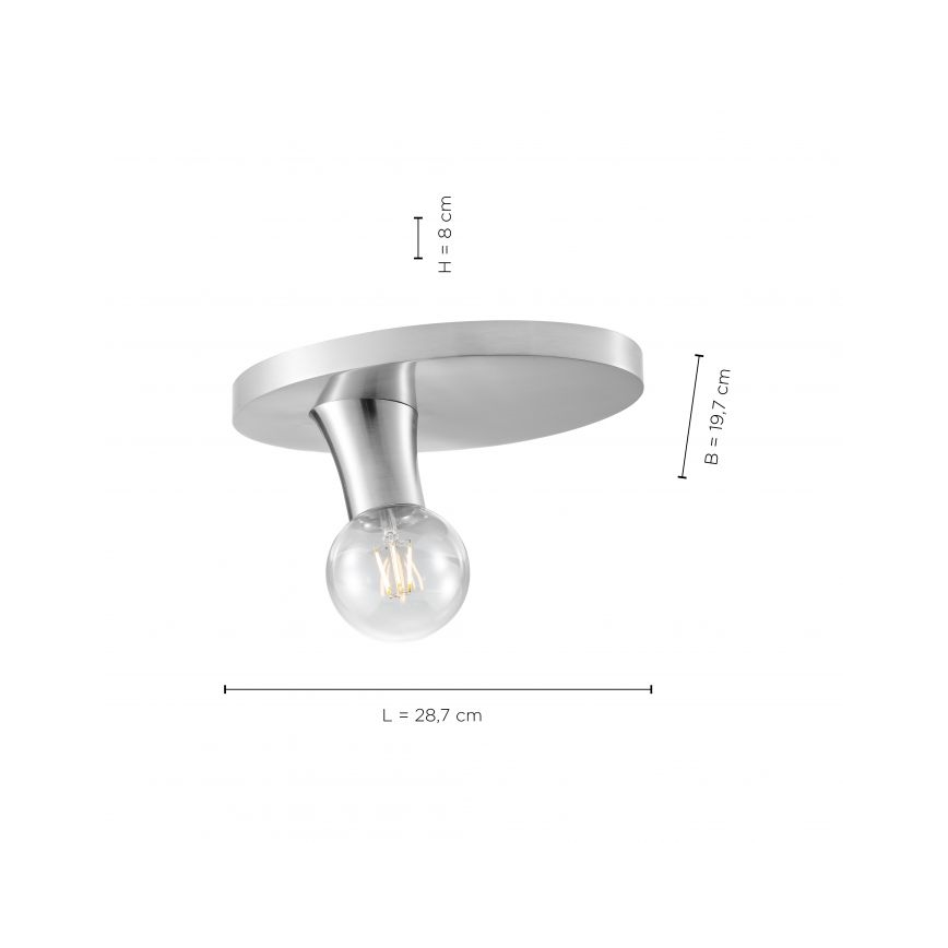 JUST LIGHT. 14777-55 - Plafoniera TURN ME 1xE27/60W/230V cromo opaco
