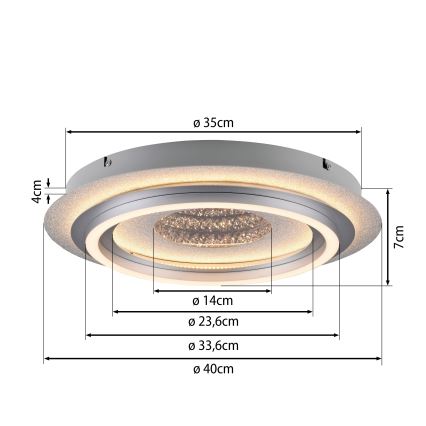 JUST LIGHT. 15089-21 - LED Deckenleuchte CICHIO LED/36W/230V Ø 40 cm mattchrom