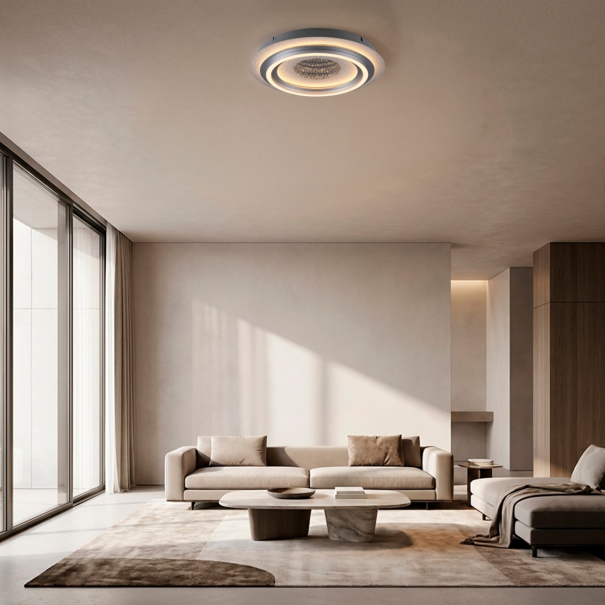 JUST LIGHT. 15089-21 - Plafoniera LED CICHIO LED/36W/230V Ø 40 cm cromo opaco