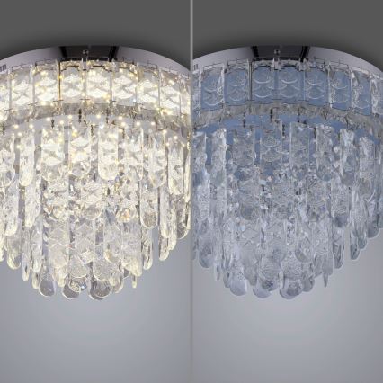 JUST LIGHT. 15092-17 - Plafoniera LED KULUNKA LED/33W/230V Ø 38 cm cromo lucido