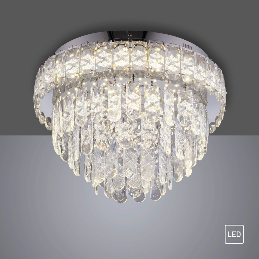 JUST LIGHT. 15092-17 - Plafoniera LED KULUNKA LED/33W/230V Ø 38 cm cromo lucido