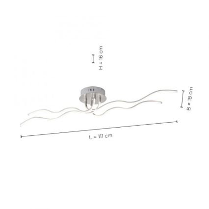 JUST LIGHT. 15126-55 - Plafonnier WAVE LED/29,4W/230V chrome mat