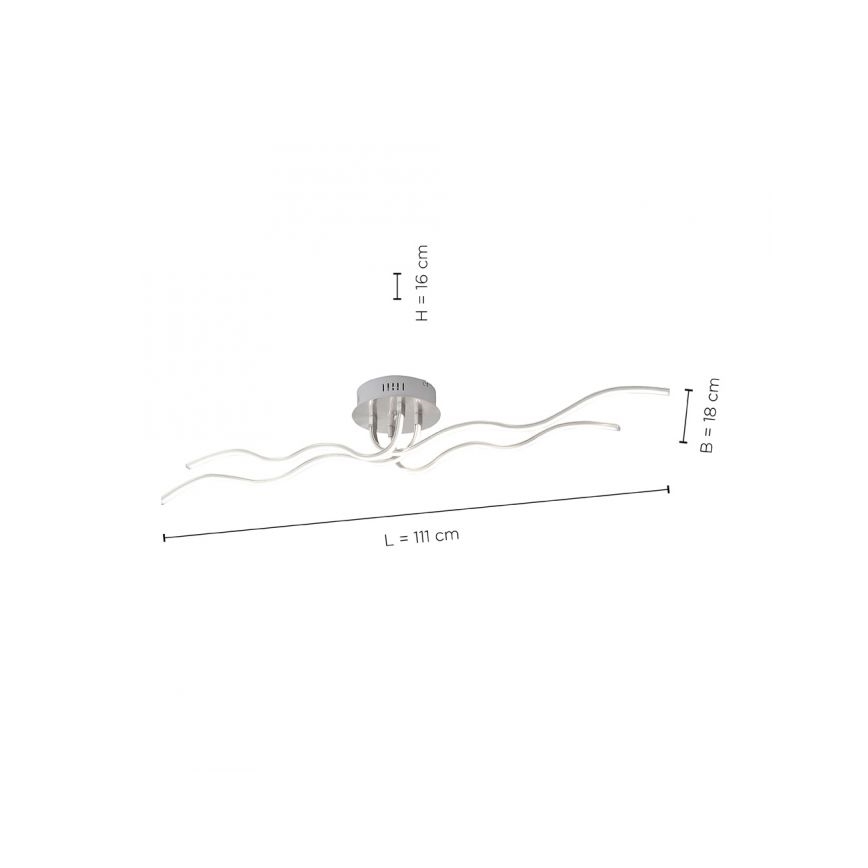 JUST LIGHT. 15126-55 - Plafonnier WAVE LED/29,4W/230V chrome mat