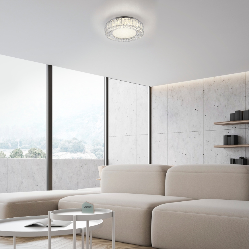 JUST LIGHT. 15221-17 - LED Deckenleuchte KULUNKA LED/32W/230V Ø 37 cm glänzender Chrom
