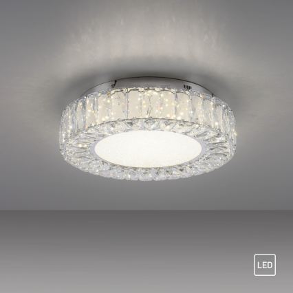 JUST LIGHT. 15221-17 - LED Deckenleuchte KULUNKA LED/32W/230V Ø 37 cm glänzender Chrom