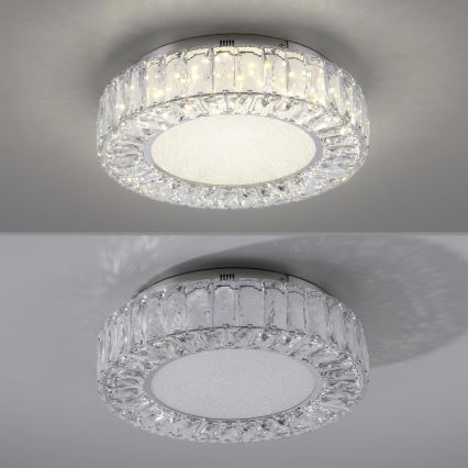 JUST LIGHT. 15221-17 - Plafoniera LED KULUNKA LED/32W/230V Ø 37 cm cromo lucido