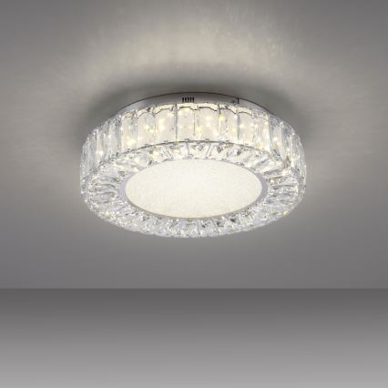 JUST LIGHT. 15221-17 - Plafoniera LED KULUNKA LED/32W/230V Ø 37 cm cromo lucido
