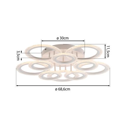 JUST LIGHT. 15268-16 - LED-Deckenleuchte CRYSTALLO LED/48,5W/230V Ø 68,6 cm weiß