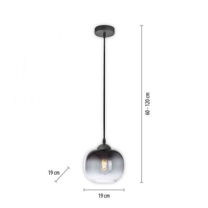 JUST LIGHT. 15420-18 - Lampadario a sospensione con filo ZEA 1xE27/25W/230V nero