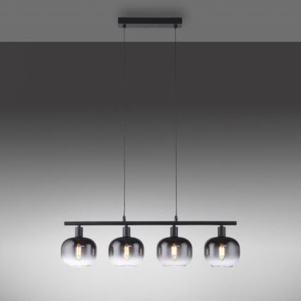 JUST LIGHT. 15421-18 - Lampadario a sospensione con filo ZEA 4xE14/25W/230V nero