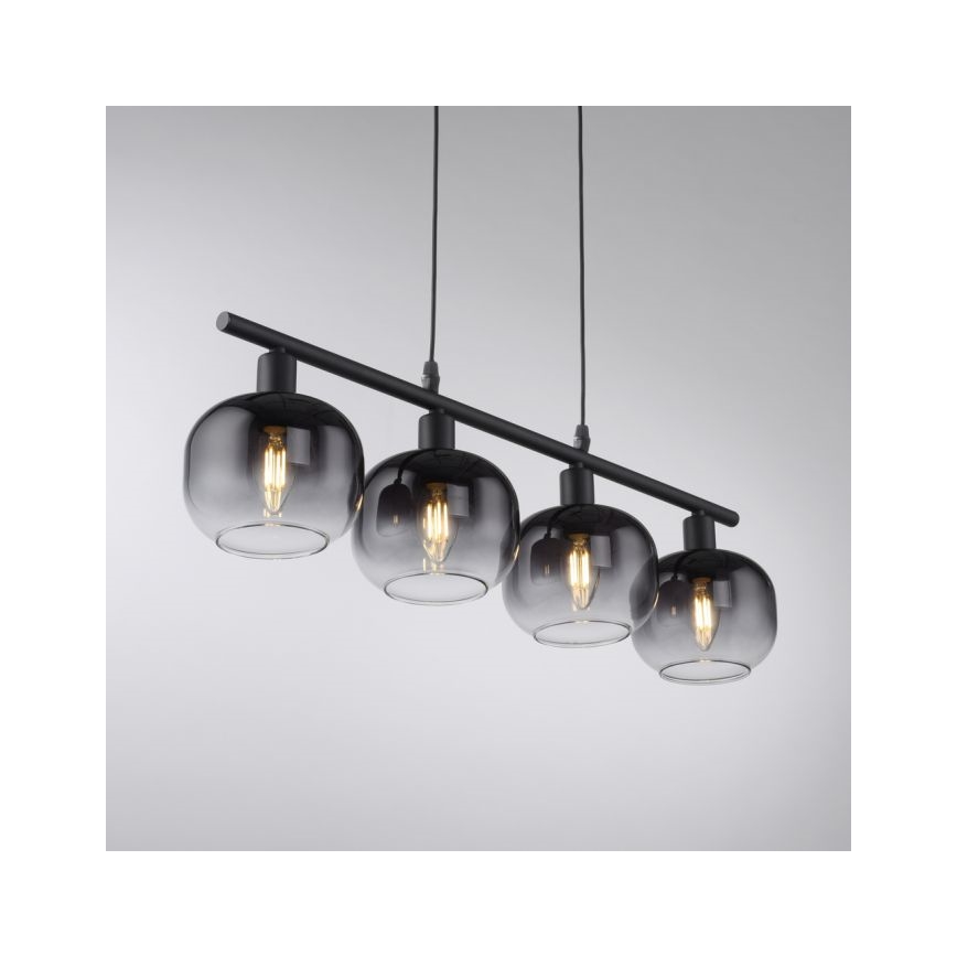 JUST LIGHT. 15421-18 - Lampadario a sospensione con filo ZEA 4xE14/25W/230V nero