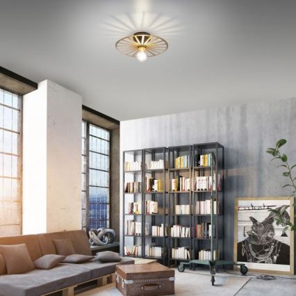 JUST LIGHT. 15635-60 - Plafoniera SPIKE 1xE27/40W/230V diametro 30 cm ottone
