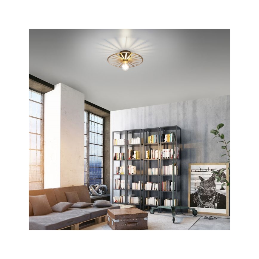 JUST LIGHT. 15635-60 - Plafoniera SPIKE 1xE27/40W/230V diametro 30 cm ottone