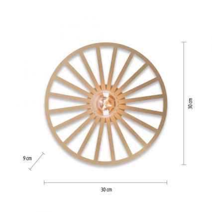 JUST LIGHT. 15635-60 - Plafoniera SPIKE 1xE27/40W/230V diametro 30 cm ottone