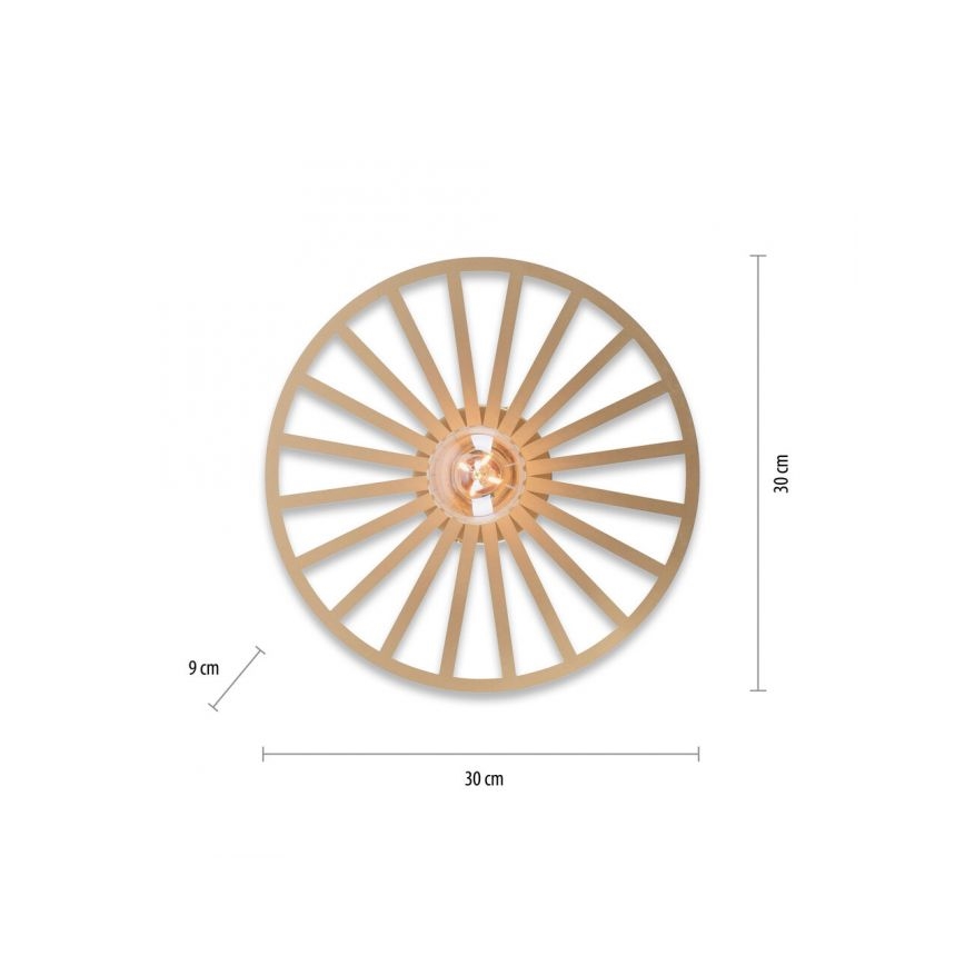 JUST LIGHT. 15635-60 - Plafoniera SPIKE 1xE27/40W/230V diametro 30 cm ottone