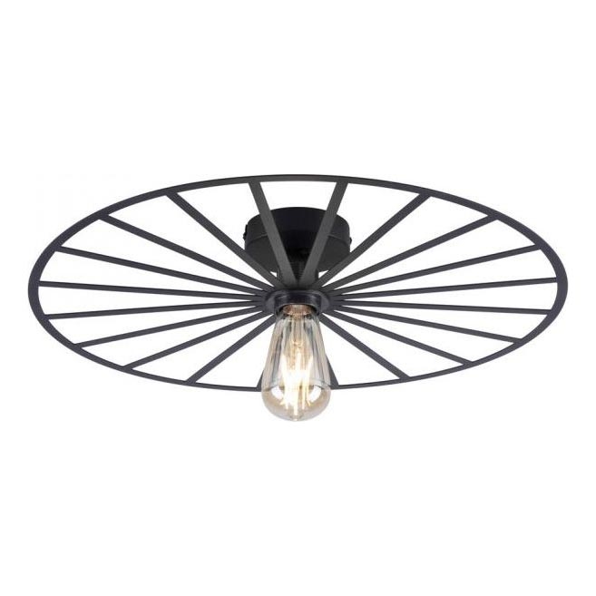 JUST LIGHT. 15636-18 - Plafoniera SPIKE 1xE27/40W/230V diametro 50 cm nero