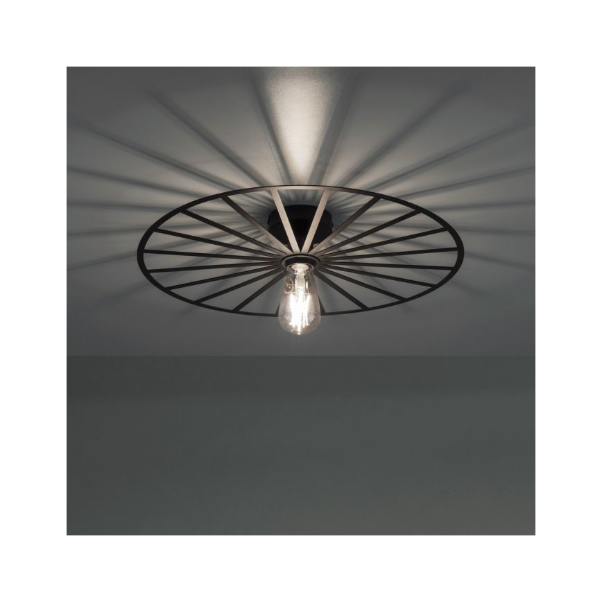 JUST LIGHT. 15636-18 - Plafoniera SPIKE 1xE27/40W/230V diametro 50 cm nero