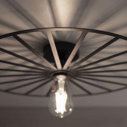 JUST LIGHT. 15636-18 - Plafoniera SPIKE 1xE27/40W/230V diametro 50 cm nero