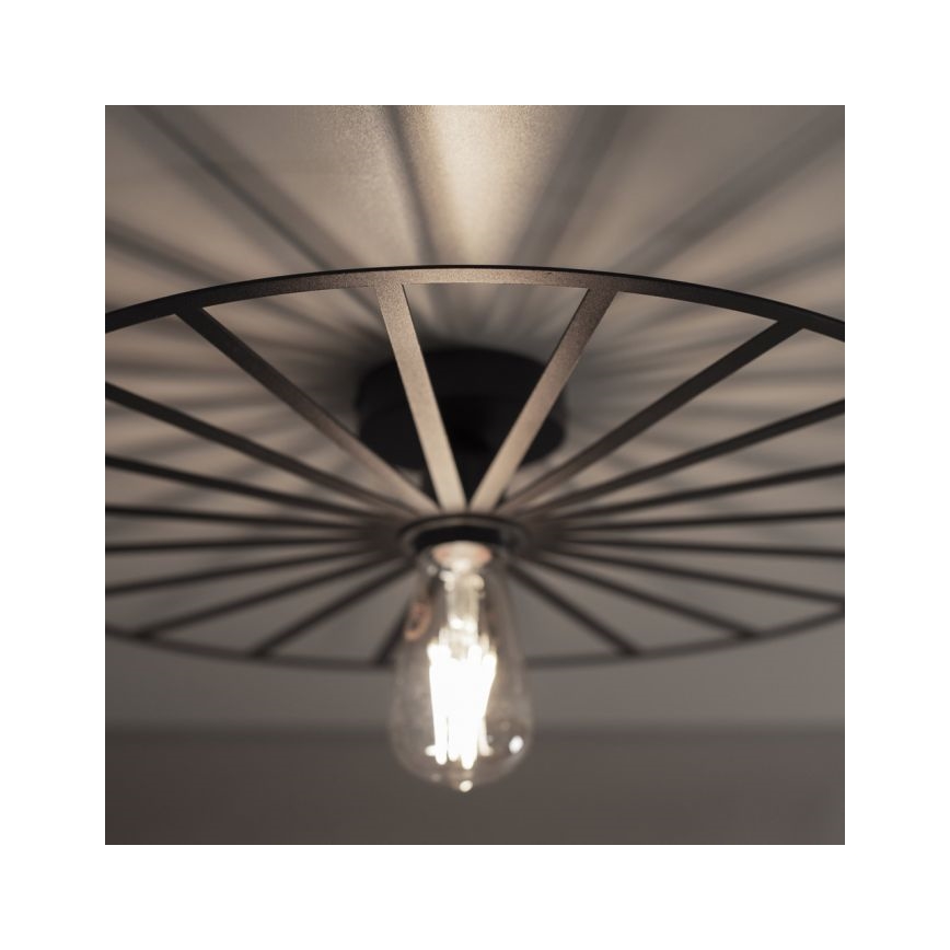 JUST LIGHT. 15636-18 - Plafoniera SPIKE 1xE27/40W/230V diametro 50 cm nero