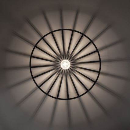 JUST LIGHT. 15636-18 - Plafoniera SPIKE 1xE27/40W/230V diametro 50 cm nero