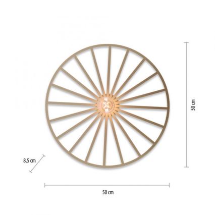 JUST LIGHT. 15636-60 - Plafoniera SPIKE 1xE27/40W/230V diametro 50 cm ottone