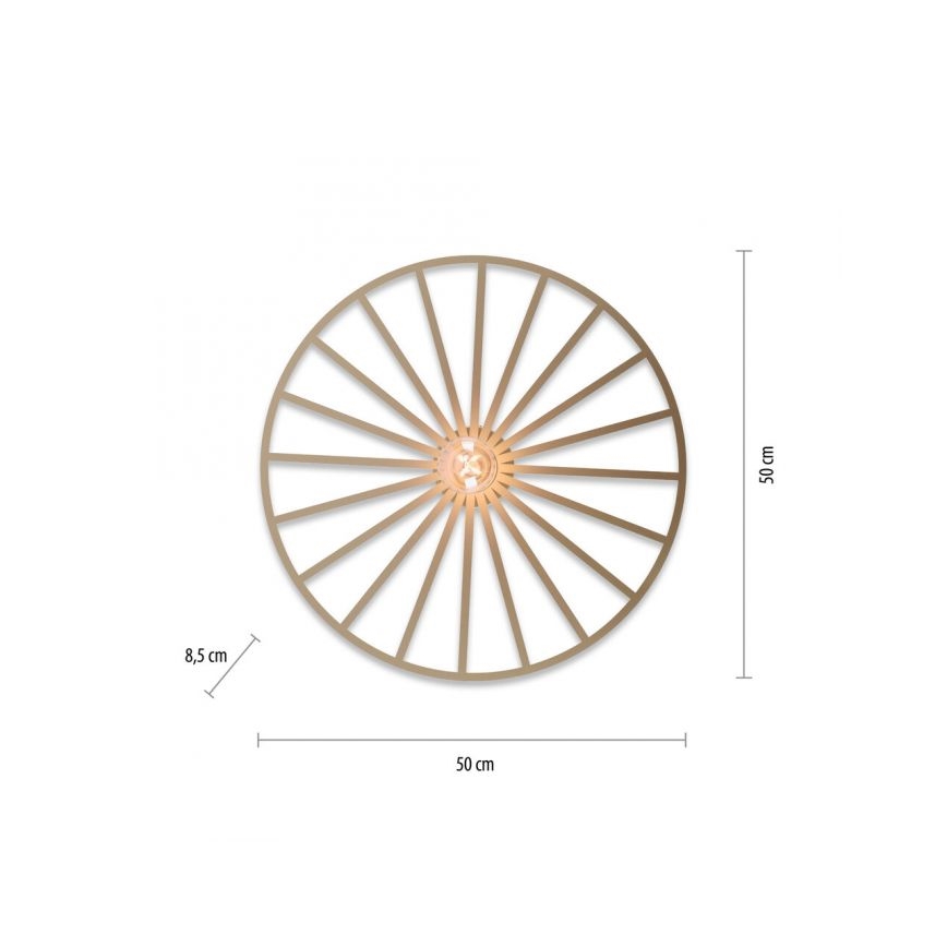 JUST LIGHT. 15636-60 - Plafoniera SPIKE 1xE27/40W/230V diametro 50 cm ottone
