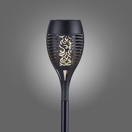 JUST LIGHT. 19106-18-3 - SET 3x Lampada LED solare FACKEL LED/0,24W/3,7V IP44 nero