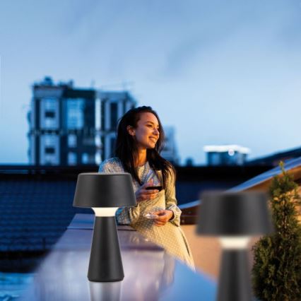 JUST LIGHT. 19260-18 - Lampe d'extérieur à intensité variable ABERA LED/3W/3,7V 2000 mAh USB IP54 noir