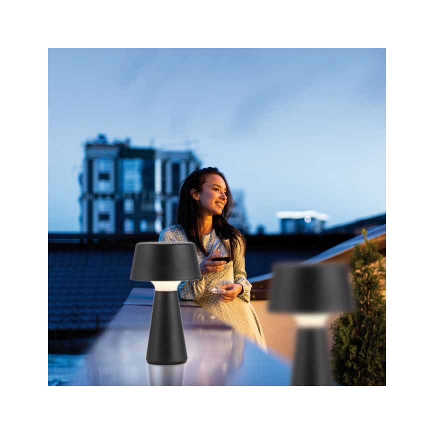 JUST LIGHT. 19260-18 - Lampe d'extérieur à intensité variable ABERA LED/3W/3,7V 2000 mAh USB IP54 noir