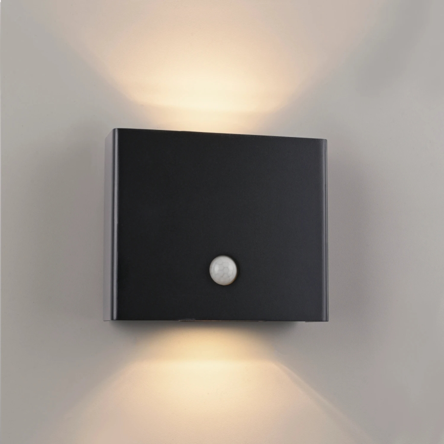 JUST LIGHT. 19471-18 - LED Applique da esterno con sensore AMIN 2xLED/1,25W/3,7V 4400mAh IP44 nero