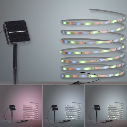 JUST LIGHT. 19971-18 - Ruban LED solaire RGB TEANIA LED/3,7 V 5 m 1200 mAh IP44 noir