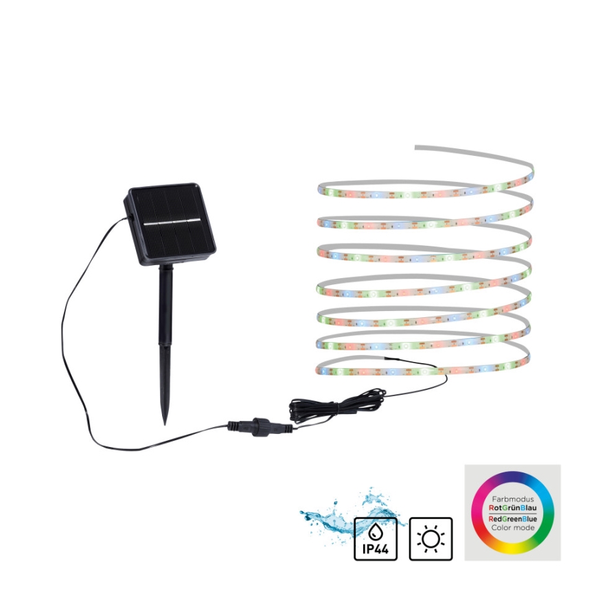 JUST LIGHT. 19971-18 - Striscia solare LED RGB TEANIA LED/3,7V 5 m 1200 mAh IP44 nera