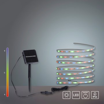 JUST LIGHT. 19971-18 - Striscia solare LED RGB TEANIA LED/3,7V 5 m 1200 mAh IP44 nera