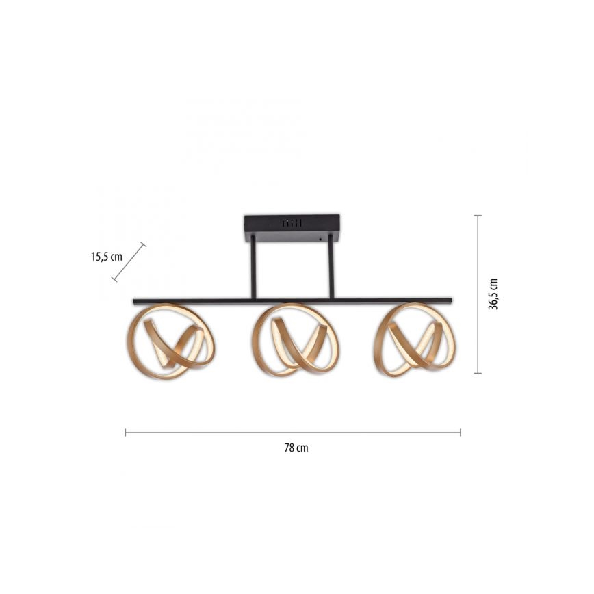 JUST LIGHT. 6245-18 - Dimmbare LED-Aufbauleuchte LOOP 3xLED/11W/230V 2700-5000K + Fernbedienung