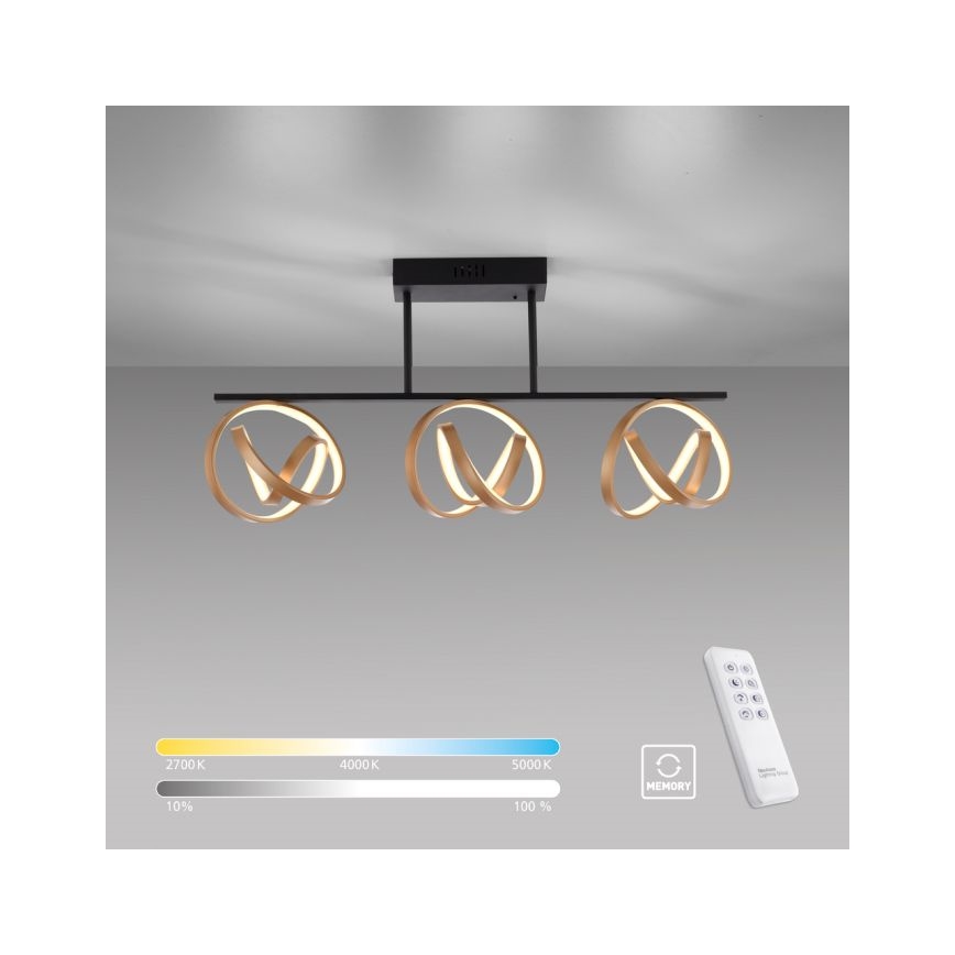 JUST LIGHT. 6245-18 - Plafonnier à intensité variable LOOP 3xLED/11W/230V 2700-5000K + télécommande