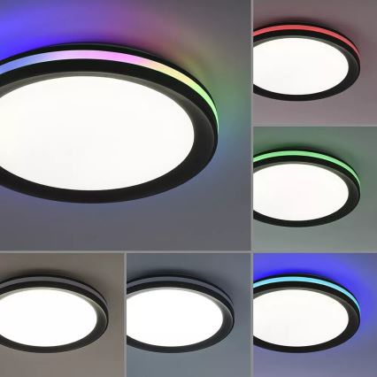 JUST LIGHT. 7509018 - Plafonier RGBW à intensité variable GANGES LED/24W/230V 2700-5000K + Télécommande