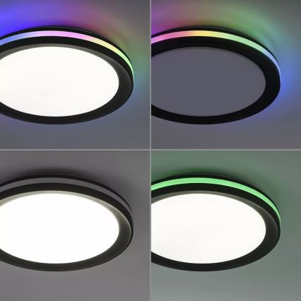 JUST LIGHT. 7509018 - Plafonier RGBW à intensité variable GANGES LED/24W/230V 2700-5000K + Télécommande