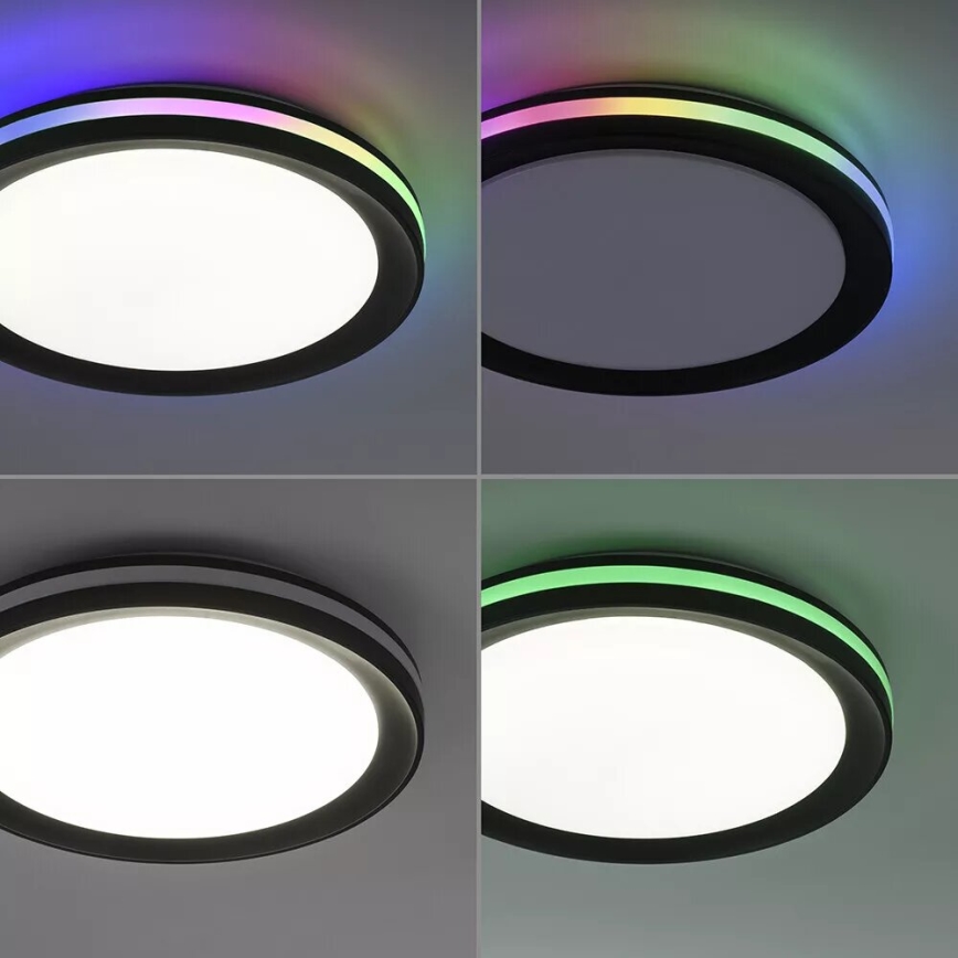 JUST LIGHT. 7509018 - Plafonier RGBW à intensité variable GANGES LED/24W/230V 2700-5000K + Télécommande