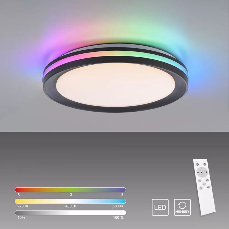 JUST LIGHT. 7509018 - Plafonier RGBW à intensité variable GANGES LED/24W/230V 2700-5000K + Télécommande