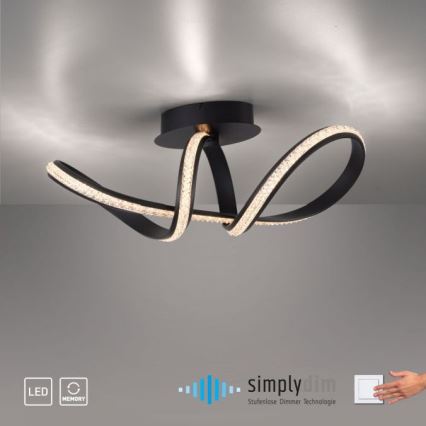 JUST LIGHT. 8475-18 - Plafonnier à intensité variable BRILLA LED/29W/230V noir