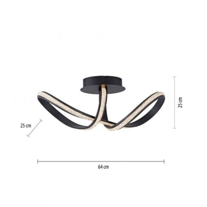 JUST LIGHT. 8475-18 - Plafonnier à intensité variable BRILLA LED/29W/230V noir
